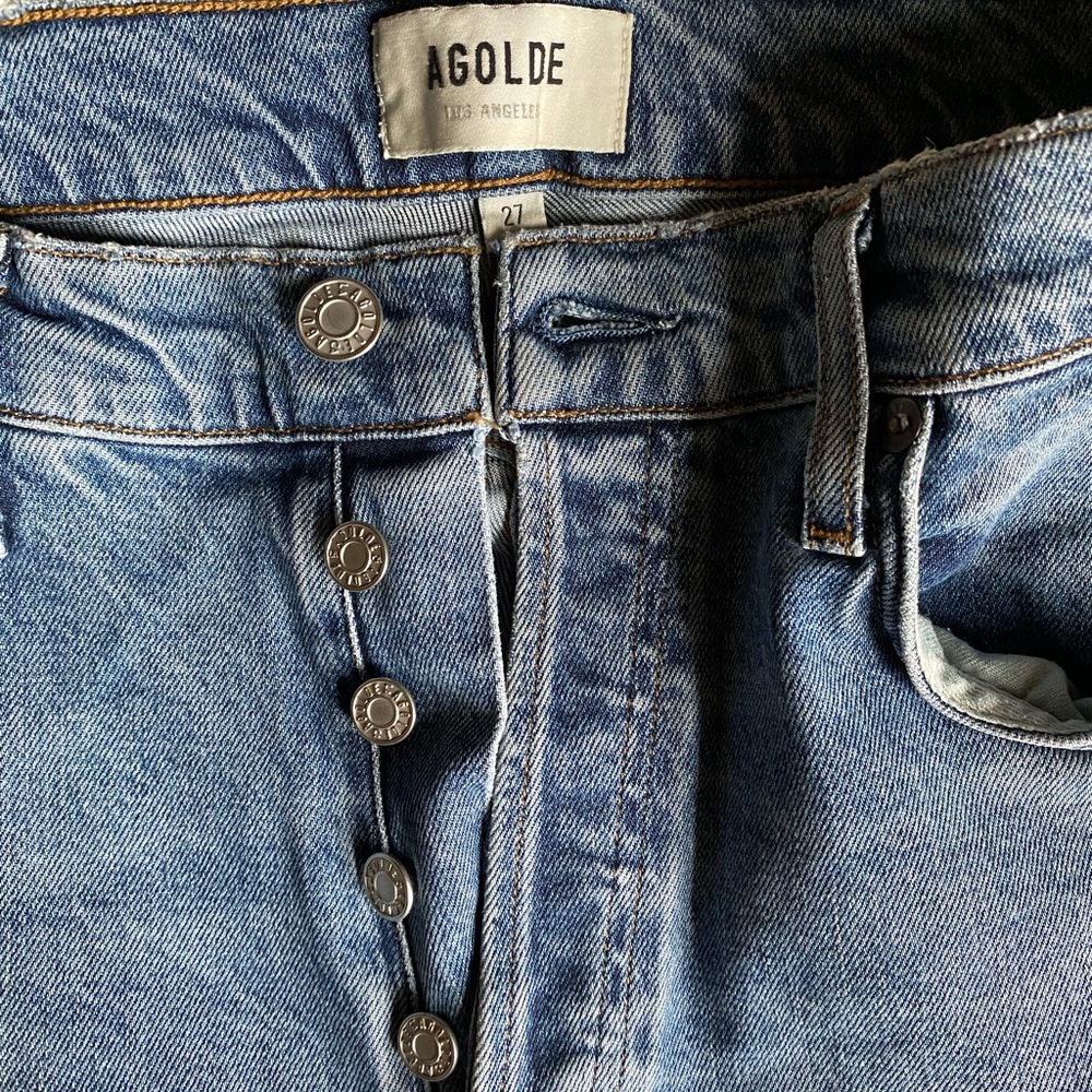 Agolde Classic Blue Button-Fly Jeans
